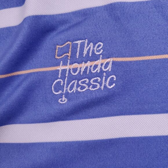FootJoy Mens Short Sleeve Golf Polo Blue Striped Embroidered Small Honda Classic - Picture 6 of 9